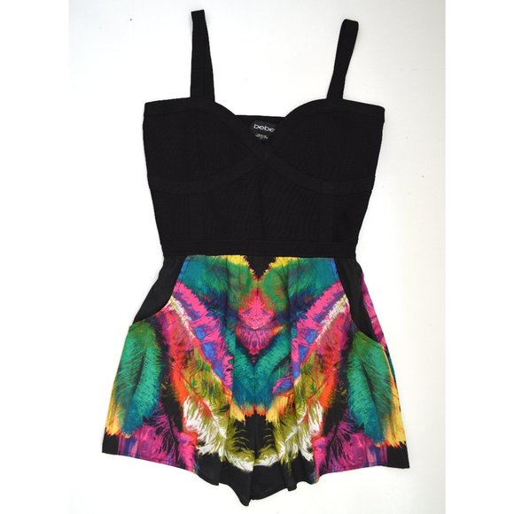 bebe Pants - Bebe Bandage Woven Romper NEW S